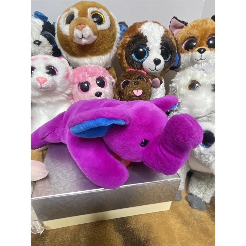 MINT TY Beanie Boos Lot of 12 Plush Big Eyes Stuffed Animals